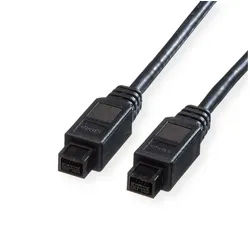 ROLINE IEEE 1394b Kabel, 9/9polig Computer-Kabel, Firewire 9-polig Männlich (Stecker), Firewire 9-polig Männlich (Stecker) (180.0 cm) schwarz
