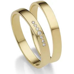 Trauring FIRETTI "Schmuck Geschenk Gold 375 Hochzeit Ehering "LIEBE" Gr. 66, gold (gelbgoldfarben), Fingerringe, Damen, 66, ohne Brillanten, Gelbgold 375, 3mm, Trauring, Made in Germany, wahlweise mit oder ohne Brillanten