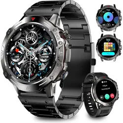 HOMAILIDA G102 Smartwatch (3,5 cm, Android ios), Smartwatch mit Wechselarmbändern, 100 Sportmodi, IP68, HD Display schwarz