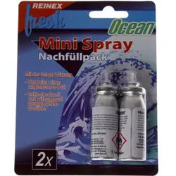 Reinex fresh Mini Spray Nachfüllpack, 2-teilig, Lufterfirscher Nachfüller mit angenehmem Duft, Duftrichtung: Ocean