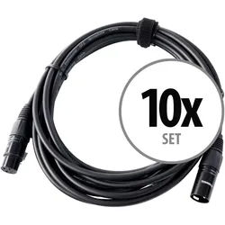 Pronomic Stage XFXM-5 Mikrofonkabel XLR 5 m Schwarz 10er Set