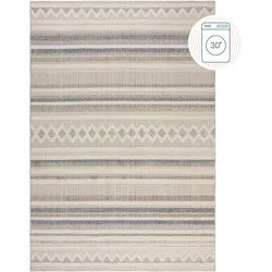 Teppich FLAIR RUGS "Everett waschbar", bunt, B:194cm H:4mm L:290cm, Kunstfaser, Teppiche, Teppich, Teppich Wohnzimmer, Schlafzimmer, Hoch-Tief Effekt