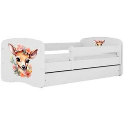Raumhirsch Furniture Kinderbett Bambi mit Schublade 140/70 80/61/144 , Weiß , Holzwerkstoff , Rechteckig , 70x140 cm , FSC 100% , Babymöbel & Kindermöbel, Kinderzimmer & Jugendzimmer, Kinderbetten