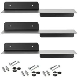 SO-TECH® Wandregal Schweberegal HOVER-I 35 x 13 x 7,8 cm inkl. Befestigungsset, 3-tlg., Wandmontage, für Bad Küche oder Wohnzimmer, Schwarz schwarz