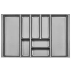 SO-TECH® Besteckeinsatz Orga-Box 2 silbergrau Canvas Leinwand Struktur für Nobilia, Besteckeinsatz 709 mm Breite, Silbergrau grau|silberfarben 70.9 cm x 5.05 cm x 46.1 cm