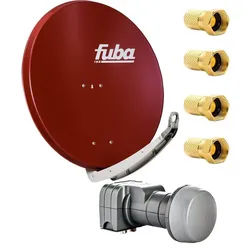 fuba Digital Sat Anlage DAA 850 R 85 cm Alu Rot DEK 217 Twin LNB SAT-Antenne
