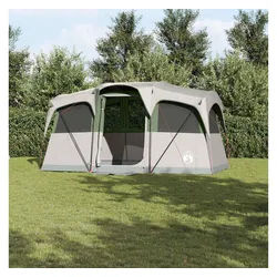 vidaXL Tipi-Zelt, Familienzelt mit Dach Weiß und Grün 435 x 255 x 216 cm weiß