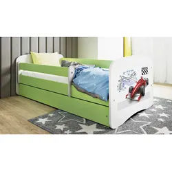 Mid.you Kinder-/Juniorbett , Grün, Weiß , Holzwerkstoff , Birke , Schichtholz,Sperrholz , H2 , 1-Zonen , Höhe ca. 15 cm , links montierbar, rechts montierbar , 80x160 cm , nicht verstellbar , Babymöbel & Kindermöbel, Kinderzimmer & Jugendzimmer, Kinderbetten, Kinderbetten & Jugendbetten