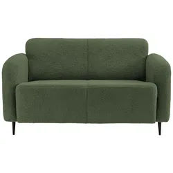2-Sitzer-Sofa Marone Dunkelgrün Teddystoff