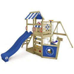 Wickey Spielturm SeaFlyer – Maritimer Kinderkletterturm in Schiffsoptik, Klettergerüst - Perfekt für kleine Seefahrer mit 10 Jahren Garantie* blau