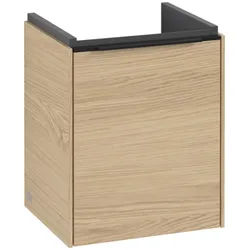 Villeroy & Boch Subway 3.0 Waschbeckenunterschrank, eine Tür Anschlag links, 351x429x309mm, C58301VJ, Farbe: Front/Korpus: Nordic Oak, Griff: Volcano Black