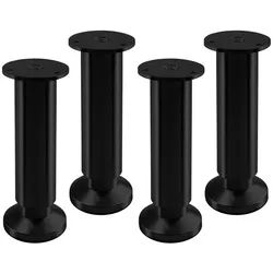 SO-TECH® Möbelfuß ALPHA, belastbar bis 250 kg, höhenverstellbar bis 15 mm, (4-St), Höhe 150 mm, Aluminium, Schwarz eloxiert schwarz Ø 3.8 cm x 15 cm