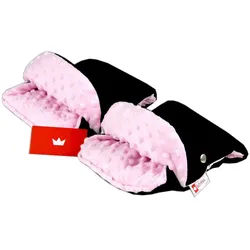BabyLux Kinderwagen-Handwärmer BABYLUX MUFF Handmuff Handwärmer - Kinderwagen Buggy Handschuh Minky, 2. Schwarz + Rosa rosa|schwarz