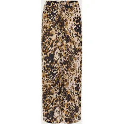 Stoffhose KAFFE "Casual Hose KAthora", Damen, Gr. 42, N-Gr, beige (leopard print), Obermaterial: 100% Viskose LENZING ECOVERO CV LenzEcov., Hosen Stoffhose
