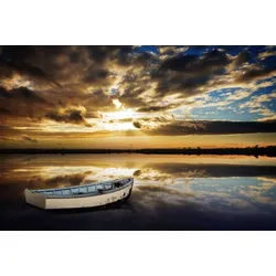 Papermoon Fototapete Schiff im Wasser bunt 2 m x 1,49 m