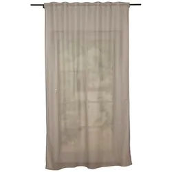 SCHÖNER LEBEN. Vorhang Vorhang Netzstruktur grau Schlaufenband 140x245 Meterware, halbtransparent, Polyester, pflegeleicht grau