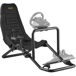 VEVOR Lenkständer, Racing Wheel Stand für integrierte Simulator-Cockpits, für Logitech G25, G27, G29, G920, G923, Thrustmaster T300RS, TX F458, T500RS, T3PA-PRO (F1/GT) und CSR-Pedale, Schwarz