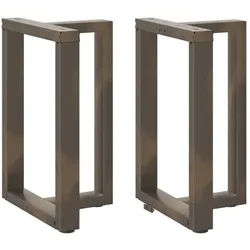 vidaXL Esstischbeine T-Form 2 Stk. Naturstahl 60x35x(72-73) cm Stahl