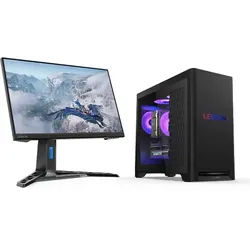 Lenovo Legion Tower 5i Gen 10 Intel + Monitor R24e Intel® Core Ultra 7 265KF Prozessor E-Kerne bis zu 4,60 GHz P-Kerne bis zu 5,40 GHz, Windows 11 Home 64, 1 TB SSD M.2 2280 PCIe 4.0 TLC, Eclipse Black