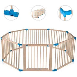 Baby Vivo Laufgitter aus Holz 8 Elemente - individuell verstellbar - PREMIUM