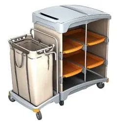 Cleankeeper Hotelwagen III - 12 1 Leinen-Wäschesack 125 l