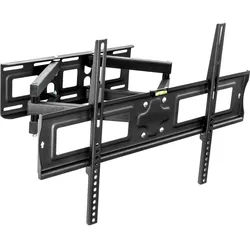 tectake Tv-Wandhalterung, bis 120 kg,schwarz , Schwarz , Metall , Rechteckig , 65x40x52 cm , Wohnzimmer, TV Möbel, TV-Wandhalterung