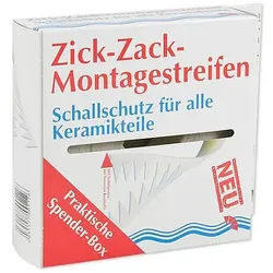 Zick-Zack-Montagestreifen - Schallschutzband für Sanitärkeramik - L 9 m - B 36 mm - Stärke 3 mm - weiß ** 1m/0,60 EUR