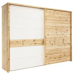 Valnatura Schwebetürenschrank , Weiß, Zirbelkieferfarben , Holz, Glas , Zirbe,Zirbe,Zirbe , massiv , 6 Fächer , 300x225x65 cm , Typenauswahl, Beimöbel erhältlich, umfangreiches Zubehör erhältlich, in verschiedenen Holzarten erhältlich, in verschiedenen Größen erhältlich , Schlafzimmer, Komplette Schlafzimmer und Serien, Schlafzimmerserien