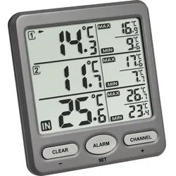 TFA Dostmann Hygrometer TFA Dostmann TRIO Funk-Thermometer Anthrazit 30.3062.10