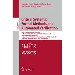 Critical Systems: Formal Methods And Automated Verification, Kartoniert (TB)