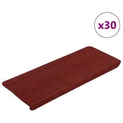 vidaXL Stufenmatte 65 x 245 x 35 cm Stufenmatten Selbstklebend 30 Stk Rot 65x24,5x3,5 cm rot