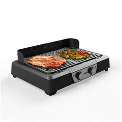 PRINCESS Elektrogrill Princess 112254 Elektrischer Grill und Tischgrill, 2000 W, 2 Heizzonen – 2000 W Leistung schwarz