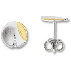 ONE ELEMENT Paar Ohrhänger Zirkonia Ohrringe Ohrstecker aus 925 Silber, Symbolische Note – harmonisch gestaltet mit Liebe zum Detail silberfarben