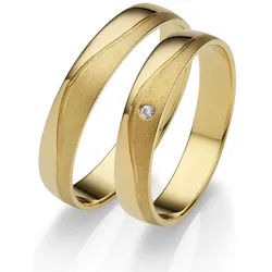 Trauring FIRETTI "Schmuck Geschenk Gold 375 Hochzeit Ehering "LIEBE" Gr. 63, gold (gelbgoldfarben), Fingerringe, Damen, 63, ohne Brillant, Gelbgold 585, 4mm, Trauring, Made in Germany, wahlweise mit oder ohne Brillant