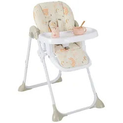 COSTWAY Kombihochstuhl Baby Stuhl, 6-stufig höheverstellbar beige