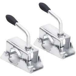 vidaXL Anhänger Klemmen für Stützrad 2 Stk. 13,5x6,5x14 cm Verzinkter Stahl, 2-tlg. silberfarben