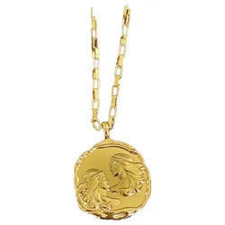 Einkaufszauber Sternzeichenanhänger Halskette Sternzeichen Horoskop (Set, Halskette mit Anhänger), Edelstahl goldfarben