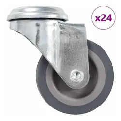 vidaXL Schwerlastrolle 24 Stk. Lenkrollen mit Bolzenloch 50 mm, (24-St)