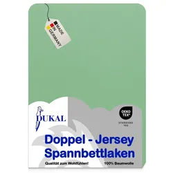 DUKAL Spannbettlaken Kinderspannbettlaken oval für Kinderwagen/Stubenwagen, 100% Baumwolle, Doppel-Jersey, Gummizug: rundum, (1 Stück), 35x75 - 40x75 cm, aus hochwertigem Doppel-Jersey, Made in Germany grün 35-40 cm x 75 cm