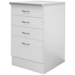 FlexWell Schubkastenunterschrank , Weiß , Kunststoff , 4 Schubladen , einzeln stellbar , 50x85x60 cm , Made in Germany , individuell planbar , Küchen, Küchenmöbel, Küchenschränke, Küchenunterschränke