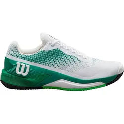 WILSON Herren Tennisoutdoorschuhe RUSH PRO 4.0, White/Bosphorus/Classic Green, 42