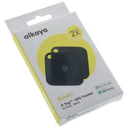 alkaya. | A Tag GPS Tracker Bluetooth Tracker Kompatibel für Apple "Find my" | 2er Pack, Schwarz