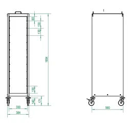 GastroHeld Gastro Tablettwagen ECO 10 geschlossen GN 1/1