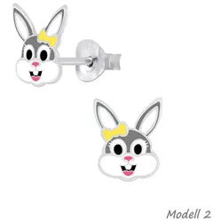 Order & Smile Schmuck Paar Ohrstecker Kinder Ohrringe Silber 925 Ohrstecker Hase bunt