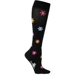 SupCare Stützstrümpfe schwarz mit bunten Blumen 1 Pk Unisex