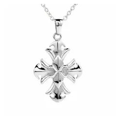 Karisma Kette mit Anhänger Edelstahl Kettenanhänger Moderner Kreuz Fleur de Lis, mit EdelstahlKette PGKFL1 - 45.0 Zentimeter