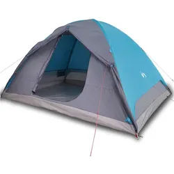 furnicato Faltzelt Campingzelt Blau 348x340x190 cm mit abnehmbarem Überzelt und, (1 tlg) blau