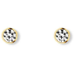 ONE ELEMENT Paar Ohrhänger Zirkonia Zarge Ohrringe Ohrstecker aus 333 Gelbgold, Schlicht & schön – dezente Eleganz für jeden Tag goldfarben