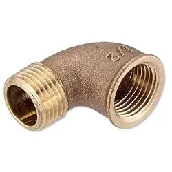 Rotguss Gewindefitting-Winkel 90° - 1/2'' IG x 1/2'' AG
