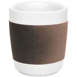 KAHLA Becher touch! henkelloser Becher mit Samt-Banderole, 1-tlg., Porzellan, Made in Germany braun 280 ml | Ø 8.0 cm x 8.7 cm